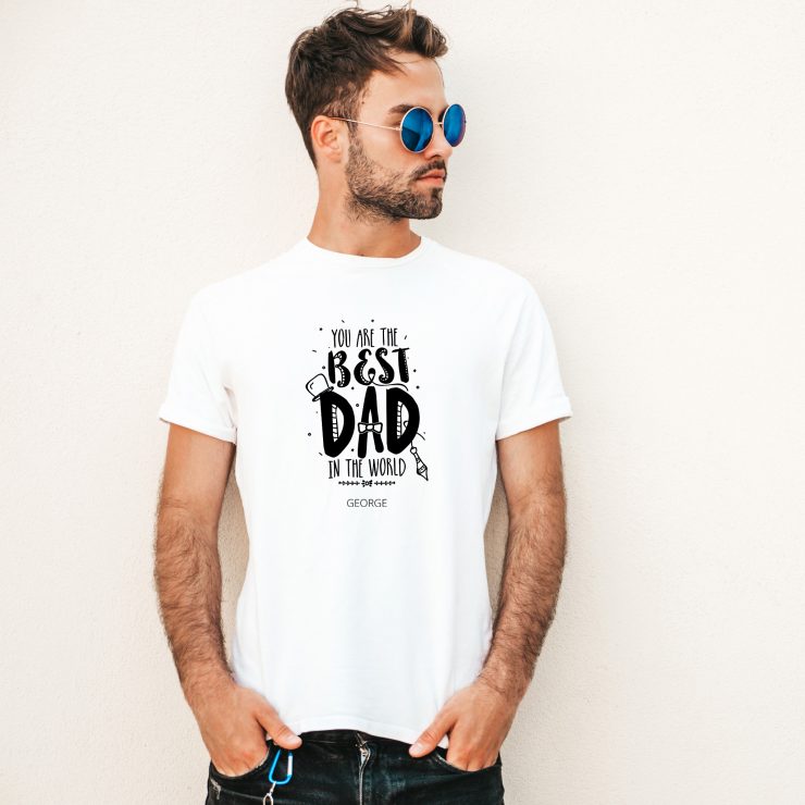 man white t shirt best dad sample