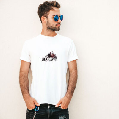 Man white tshirt 11056 Flower Bloom.png