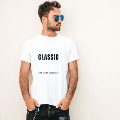 Man white tshirt 115861 Stay Classy.png